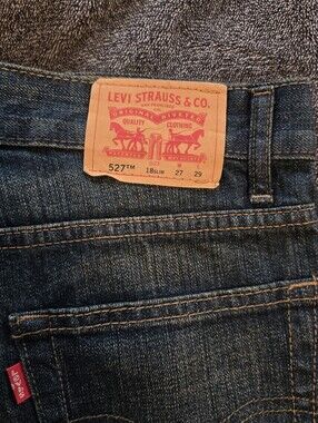 Levi's 527 Slim Straight Jeans - Dark Blue with Tan Patch